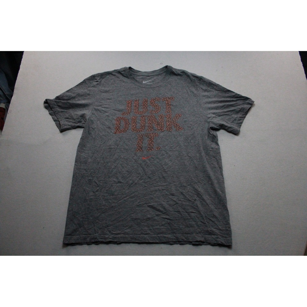 Nike Just Dunk It Graphic Tee Mens Extra Large Gray Excellent Short Sleeve Shirt